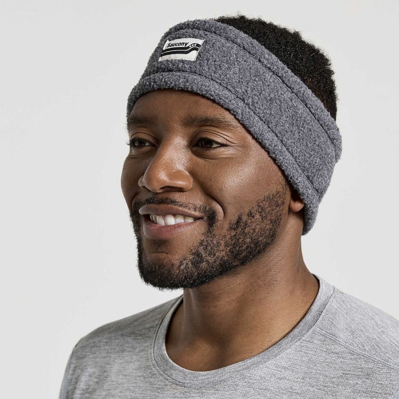 Men's Saucony Rested Sherpa Headband Black | Australia S60127-J81