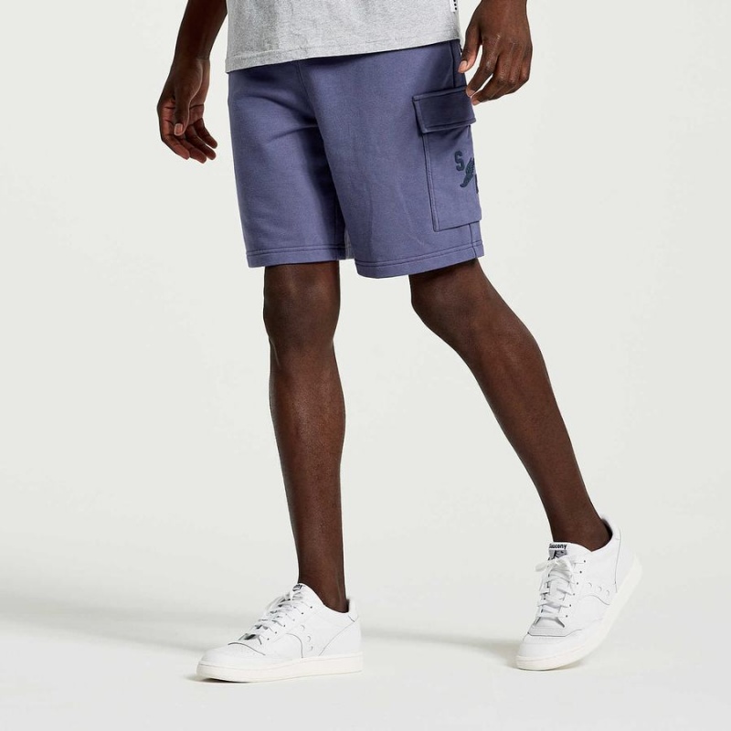 Men's Saucony Rested Sweat Shorts Blue | Australia S73689-V12