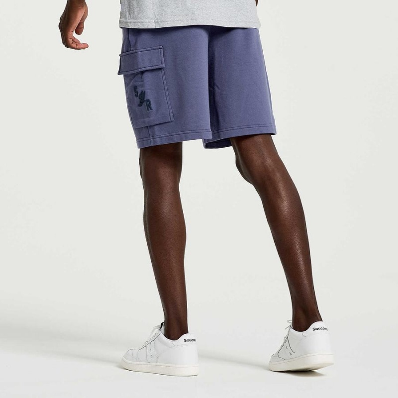 Men's Saucony Rested Sweat Shorts Blue | Australia S73689-V12