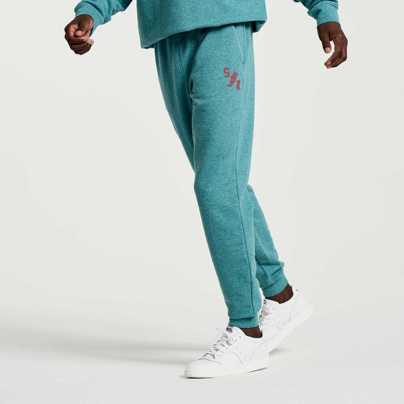 Men's Saucony Rested Sweatpants Turquoise | Australia S74396-U37