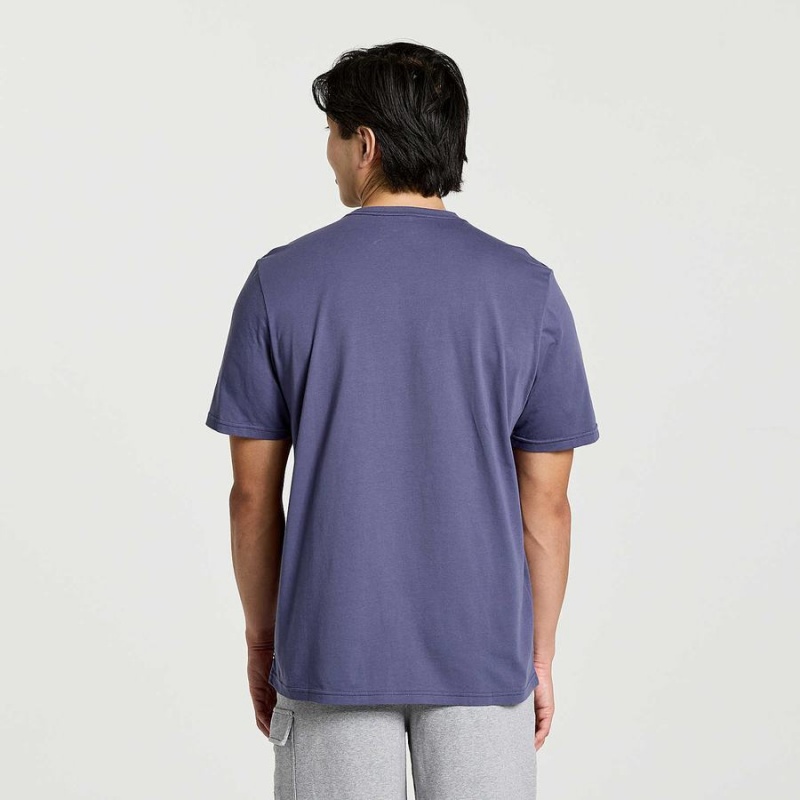 Men's Saucony Rested T Shirts Blue | Australia S60354-R84