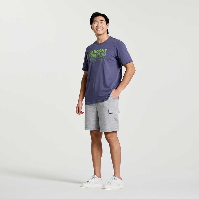 Men's Saucony Rested T Shirts Blue | Australia S60354-R84