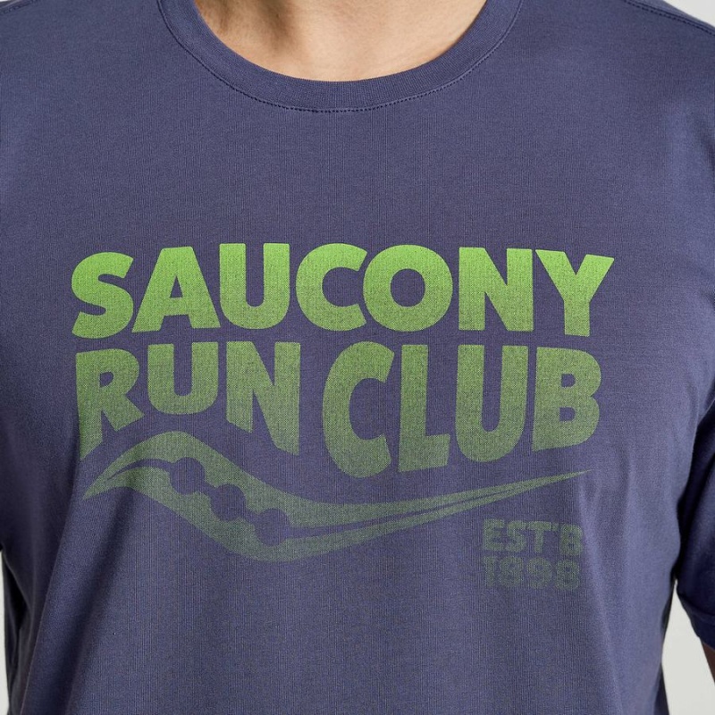 Men's Saucony Rested T Shirts Blue | Australia S60354-R84