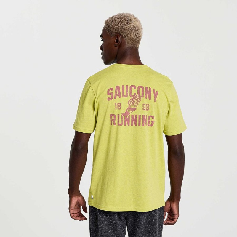 Men's Saucony Rested T Shirts Yellow | Australia S61028-T09