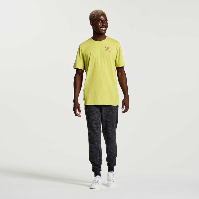 Men's Saucony Rested T Shirts Yellow | Australia S61028-T09