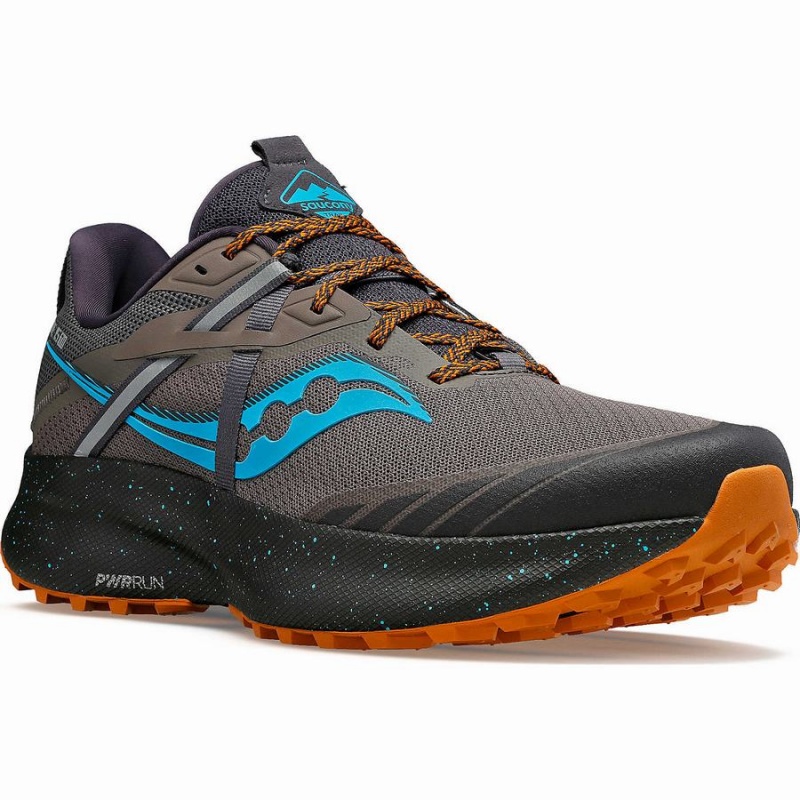 Men's Saucony Ride 15 TR Trail Running Shoes Grey / Blue | Australia S61478-P92