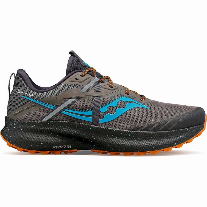 Men\'s Saucony Ride 15 TR Trail Running Shoes Grey / Blue | Australia S61478-P92