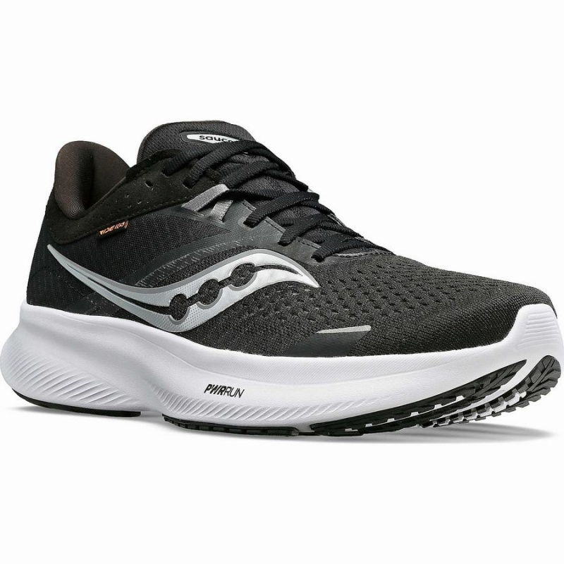 Men's Saucony Ride 16 Running Shoes Black / White | Australia S46832-A23