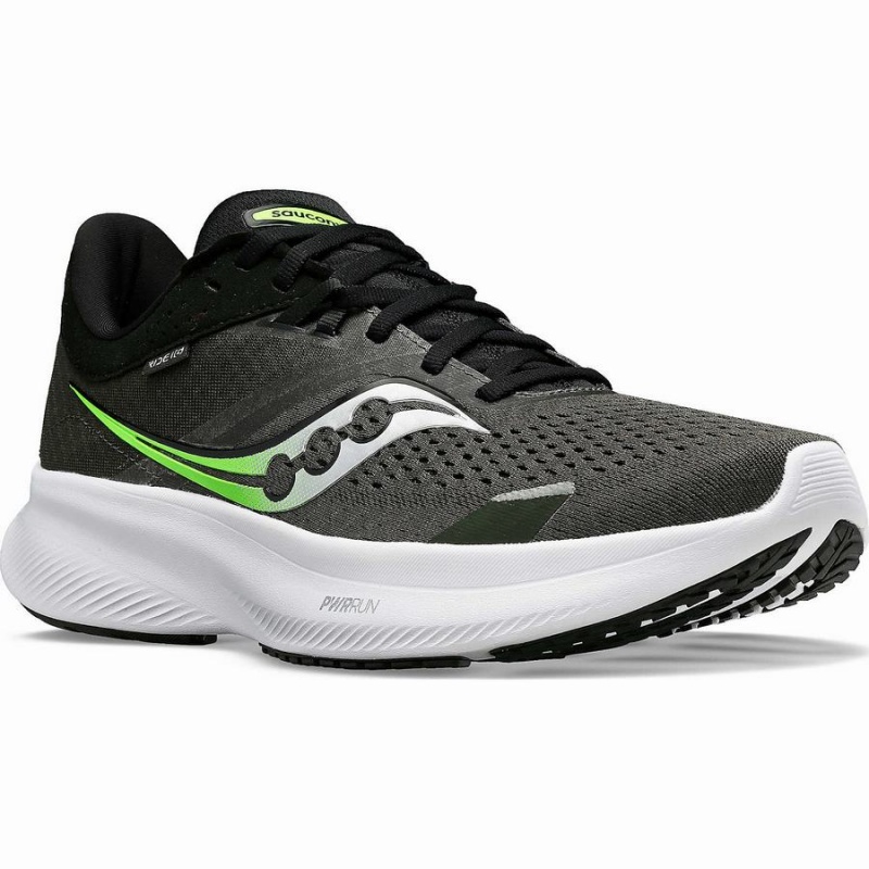 Men's Saucony Ride 16 Running Shoes Umbra / Slime | Australia S74560-S21