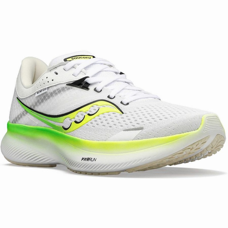 Men's Saucony Ride 16 Running Shoes White / Green | Australia S98476-X17