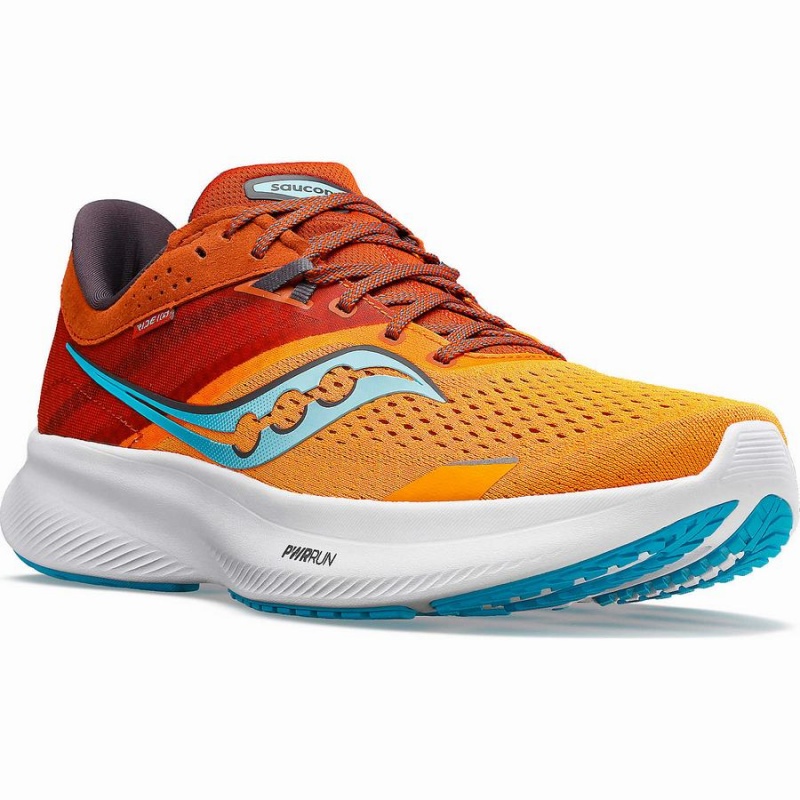 Men's Saucony Ride 16 Wide Running Shoes Yellow / Orange | Australia S03247-L91