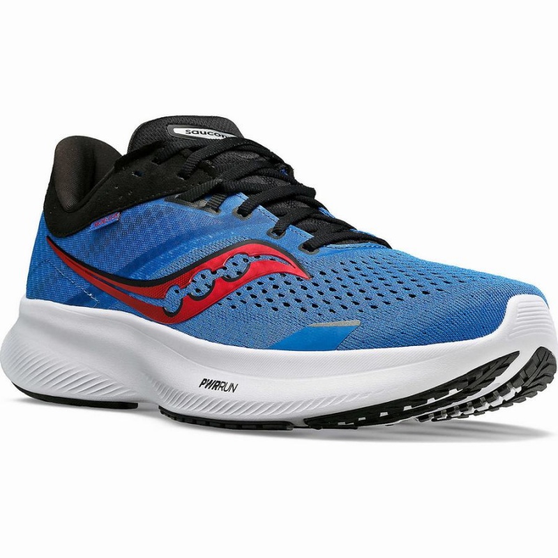 Men's Saucony Ride 16 Wide Running Shoes Blue / Black | Australia S18765-W17