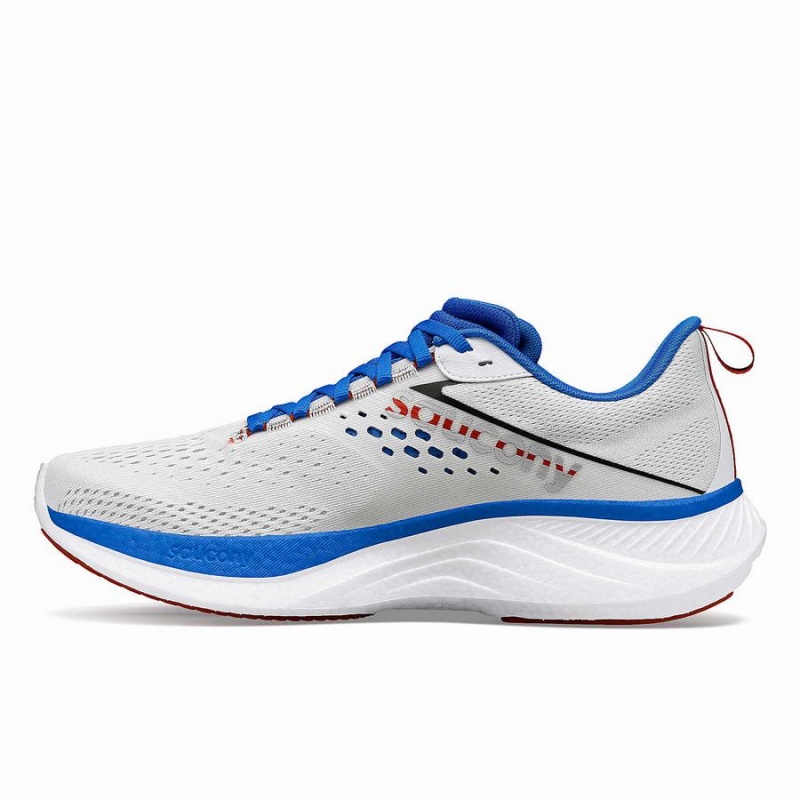 Men's Saucony Ride 17 Running Shoes White / Deep Blue | Australia S13675-C12