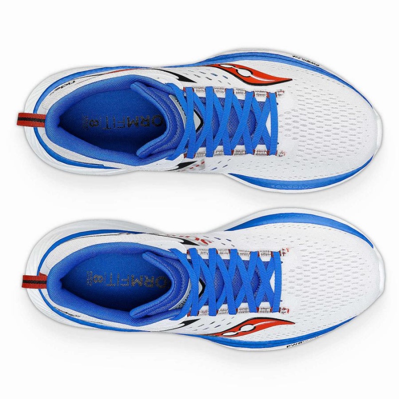 Men's Saucony Ride 17 Running Shoes White / Deep Blue | Australia S13675-C12