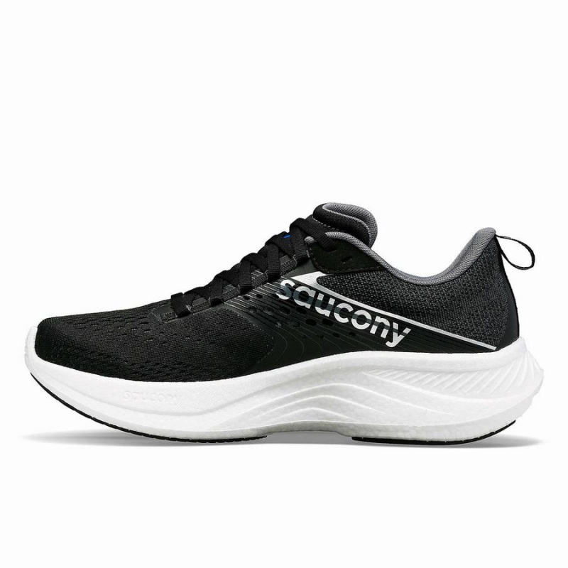 Men's Saucony Ride 17 Wide Running Shoes Black / White | Australia S80165-E96