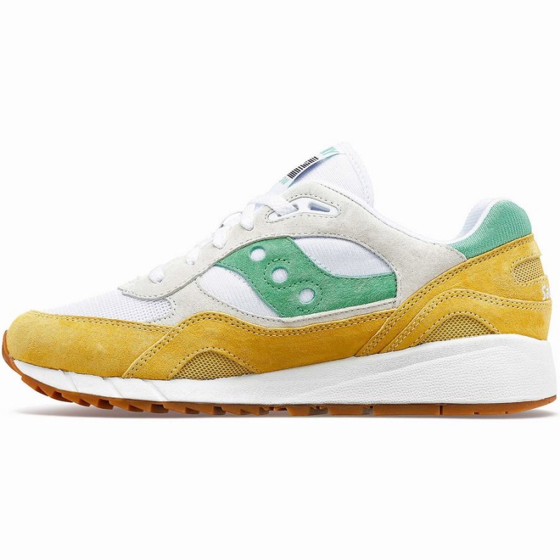 Men's Saucony Shadow 6000 Sneakers White / Yellow / Green | Australia S59764-N17