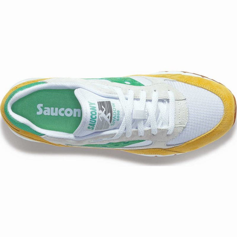 Men's Saucony Shadow 6000 Sneakers White / Yellow / Green | Australia S59764-N17