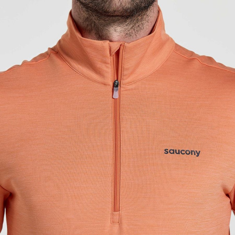 Men's Saucony Solstice 1/4 Zip Tops Orange | Australia S75340-T62