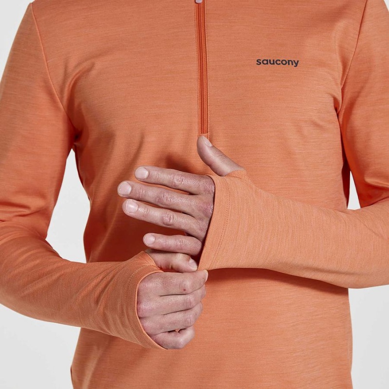 Men's Saucony Solstice 1/4 Zip Tops Orange | Australia S75340-T62