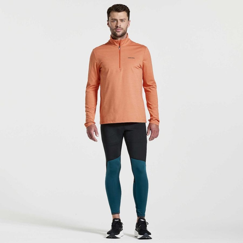 Men's Saucony Solstice 1/4 Zip Tops Orange | Australia S75340-T62