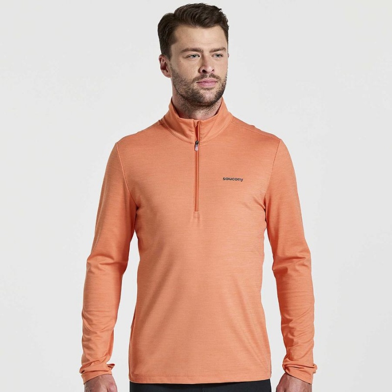 Men\'s Saucony Solstice 1/4 Zip Tops Orange | Australia S75340-T62