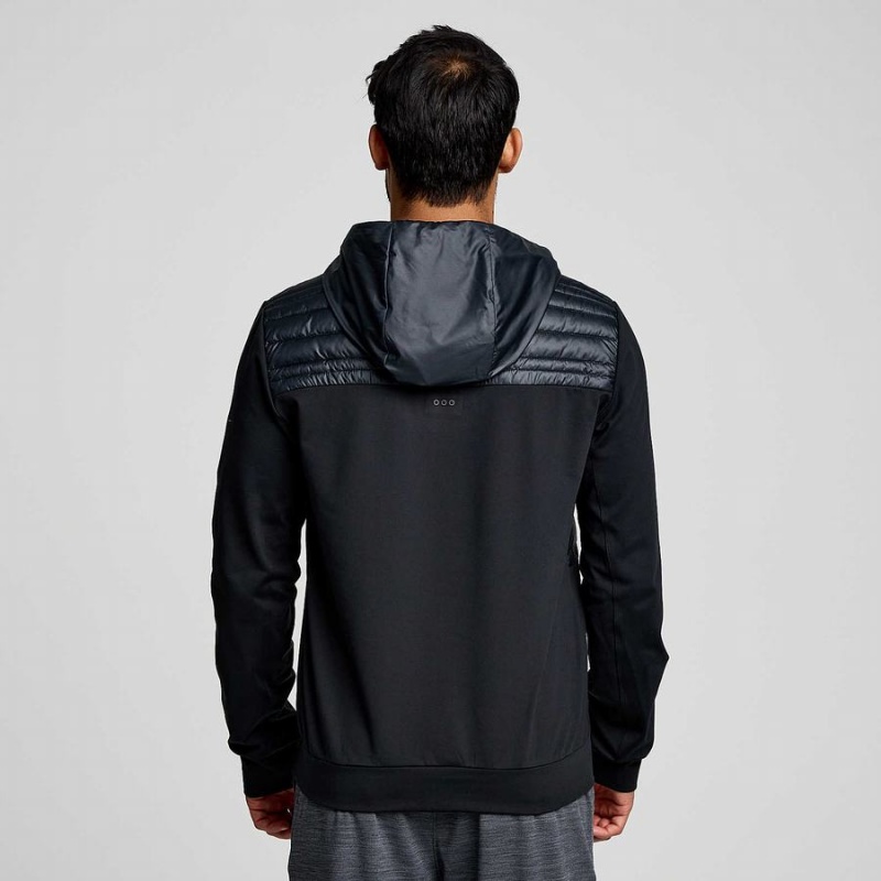 Men's Saucony Solstice Oysterpuff Hoody Jackets Black | Australia S28061-S86