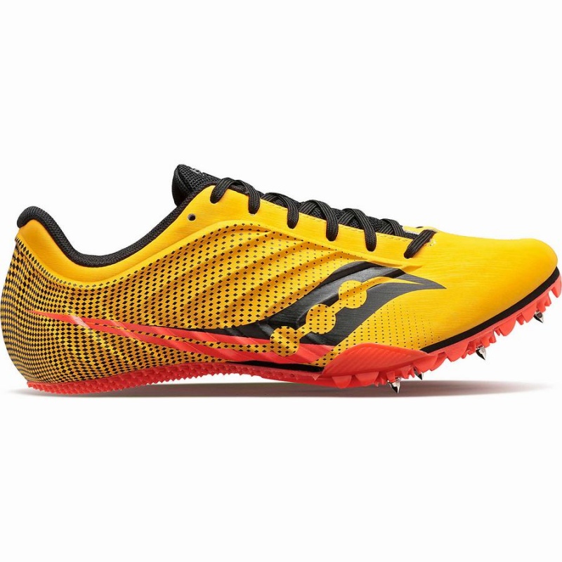 Men\'s Saucony Spitfire 5 Track Spikes Gold / Red | Australia S39710-Z95