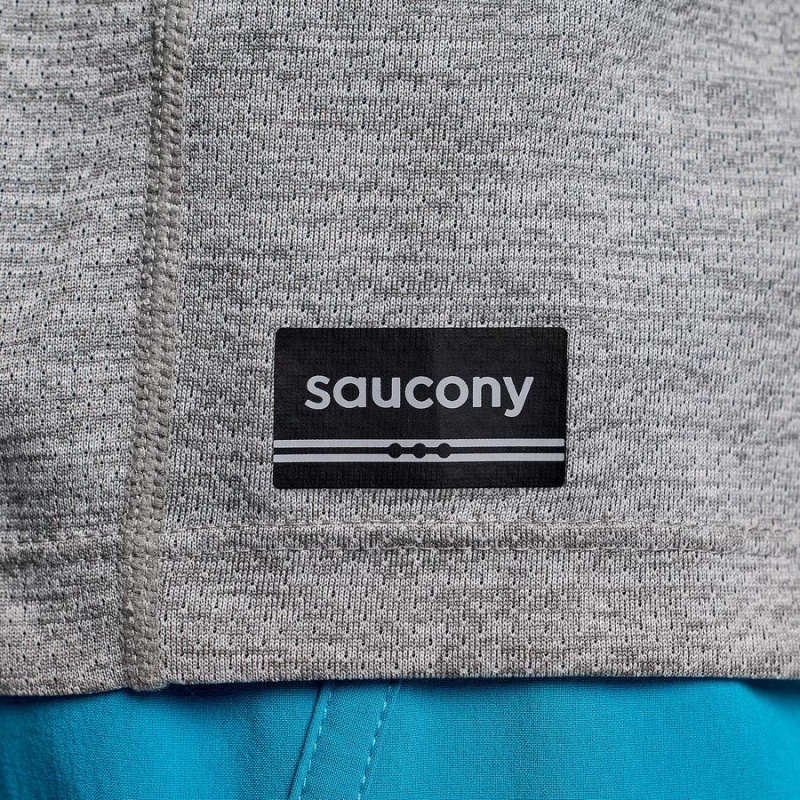 Men's Saucony Stopwatch Graphic Long Sleeve T Shirts Light Grey | Australia S87510-E84