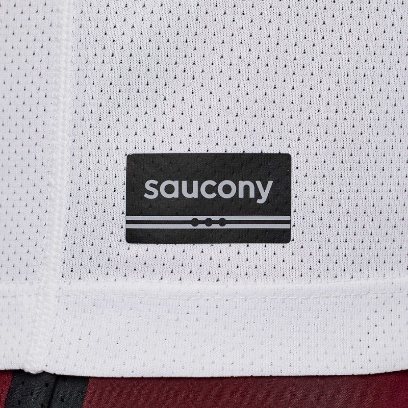 Men's Saucony Stopwatch Graphic Short Sleeve T Shirts White | Australia S30625-L50