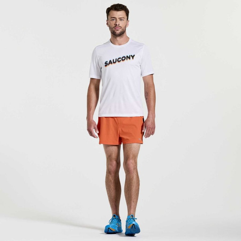 Men's Saucony Stopwatch Graphic Short Sleeve T Shirts White | Australia S45970-Q08