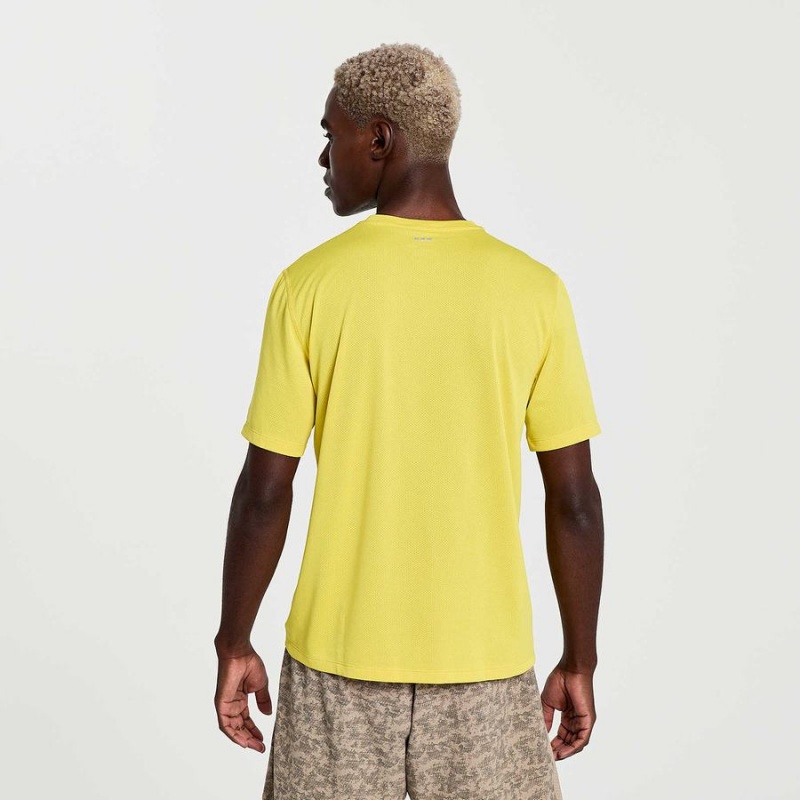 Men's Saucony Stopwatch Graphic Short Sleeve T Shirts Yellow | Australia S03789-W86