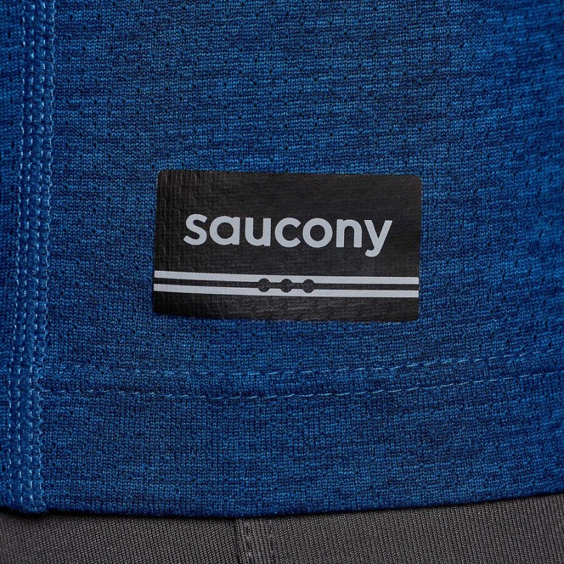 Men's Saucony Stopwatch Graphic Short Sleeve T Shirts Indigo | Australia S65874-R70