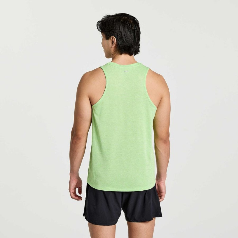 Men's Saucony Stopwatch Graphic Singlet Tank Top Green | Australia S63841-K35