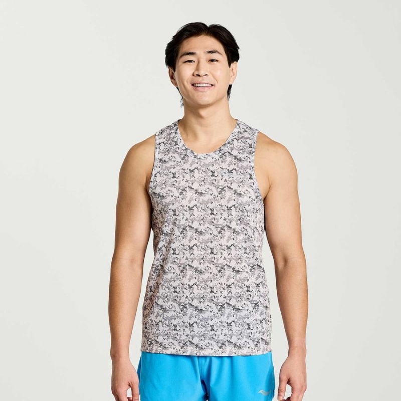 Men\'s Saucony Stopwatch Graphic Singlet Tank Top Camo | Australia S80625-L47