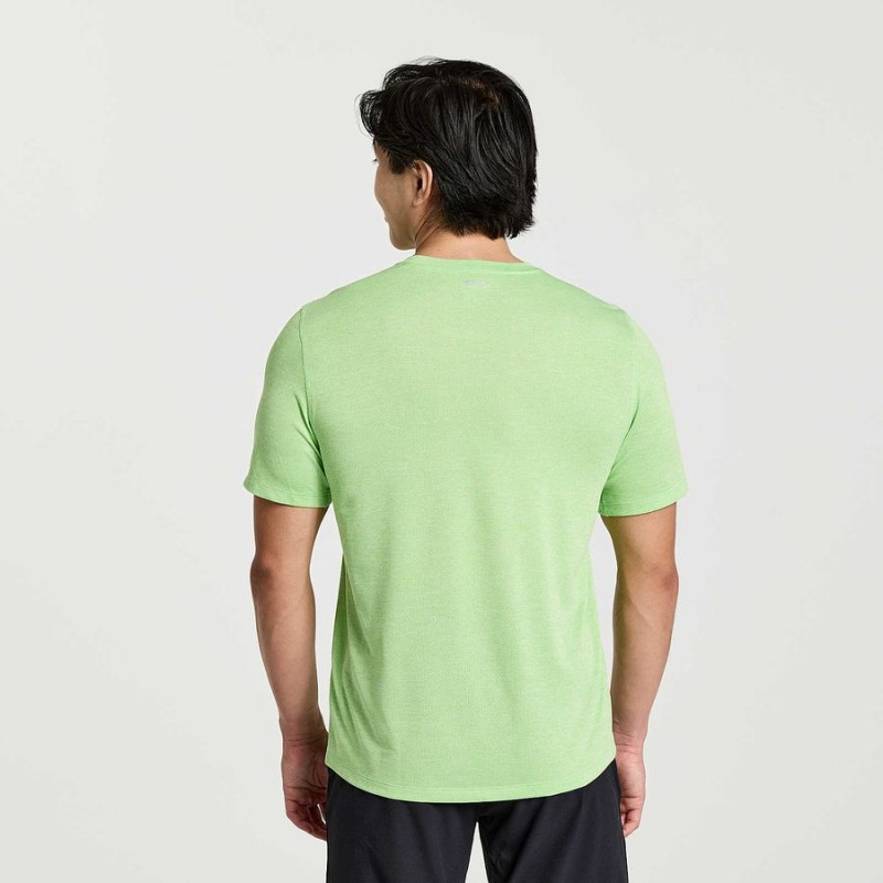 Men's Saucony Stopwatch Short Sleeve T Shirts Green | Australia S52398-Q96