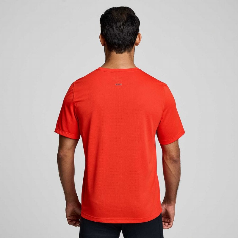 Men's Saucony Stopwatch Short Sleeve T Shirts Red | Australia S51963-W16