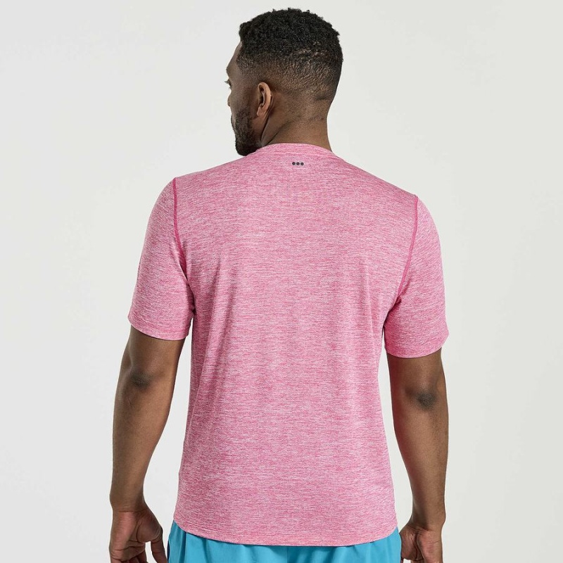 Men's Saucony Stopwatch Short Sleeve T Shirts Pink | Australia S67903-R21