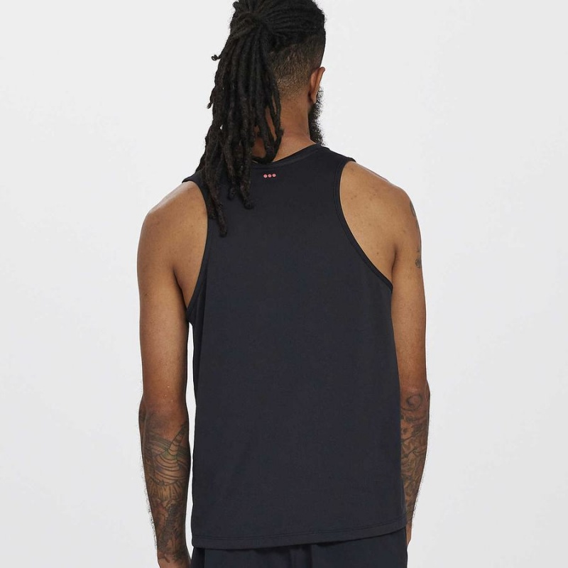 Men's Saucony Stopwatch Singlet Tank Top Black | Australia S38261-L59