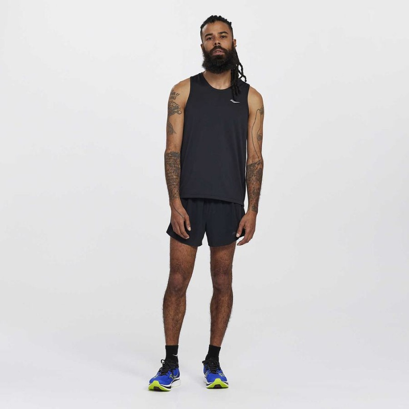 Men's Saucony Stopwatch Singlet Tank Top Black | Australia S38261-L59