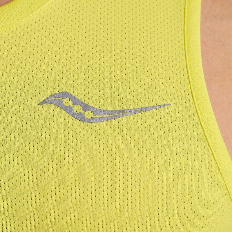 Men's Saucony Stopwatch Singlet Tank Top Yellow | Australia S82619-Q80