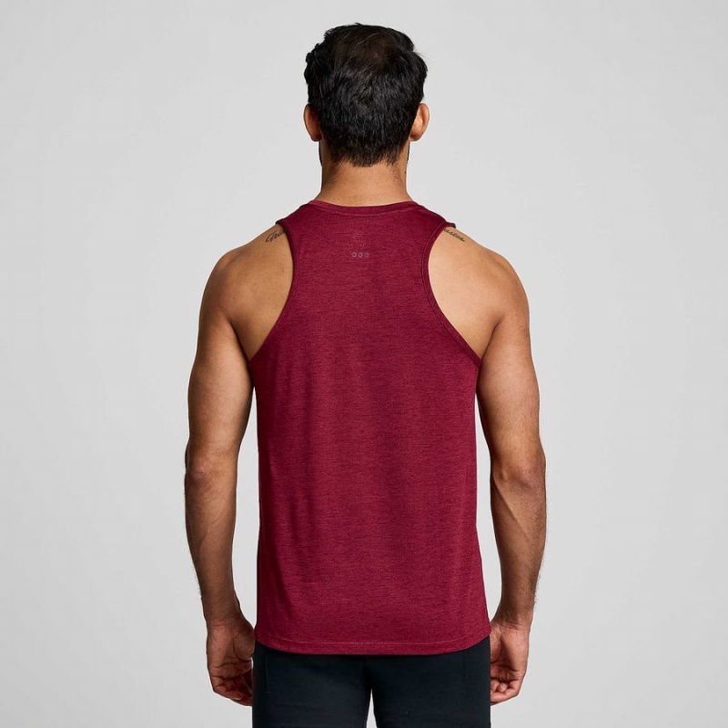 Men's Saucony Stopwatch Singlet Tank Top Red | Australia S86901-E78