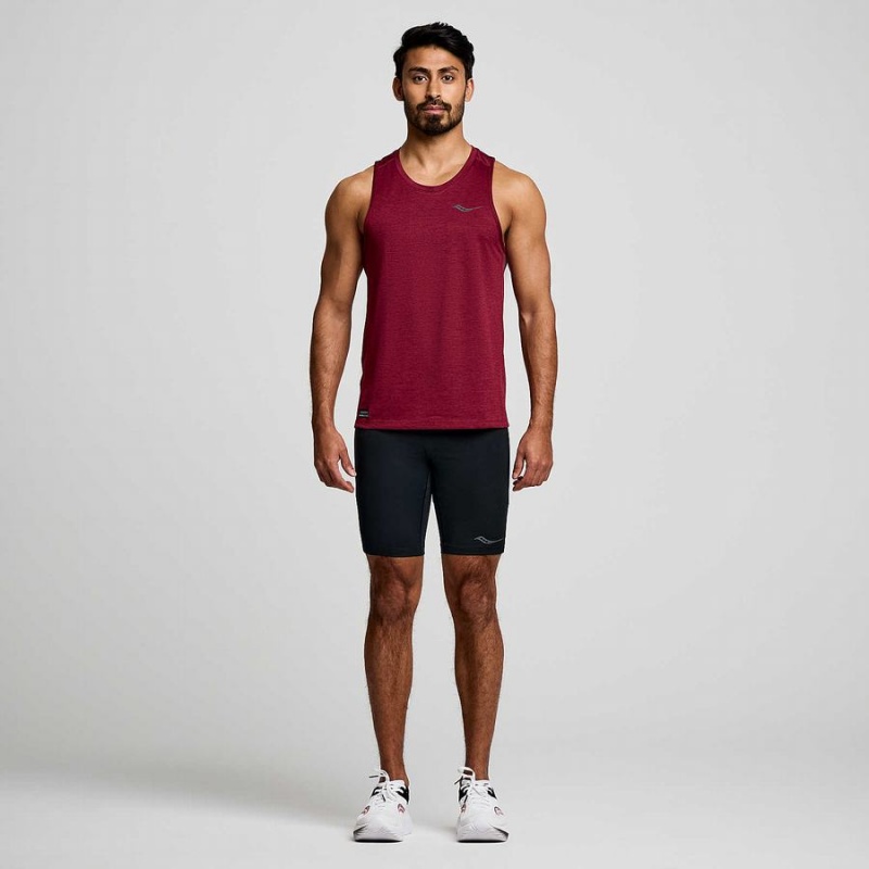 Men's Saucony Stopwatch Singlet Tank Top Red | Australia S86901-E78