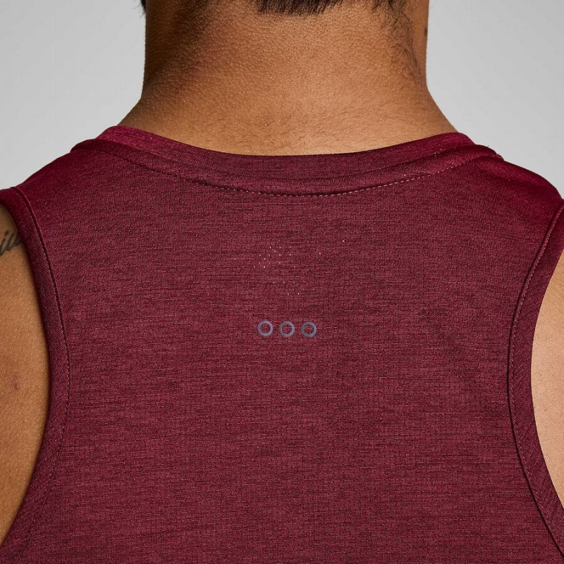 Men's Saucony Stopwatch Singlet Tank Top Red | Australia S86901-E78