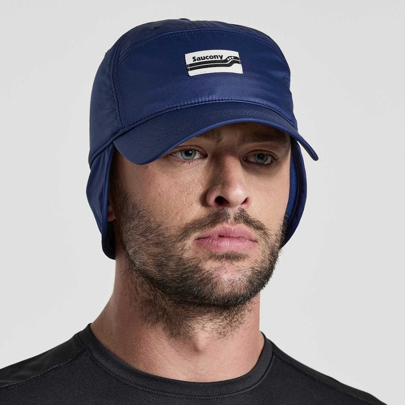 Men\'s Saucony Tech Ear Flap Hats Navy | Australia S80149-Z14