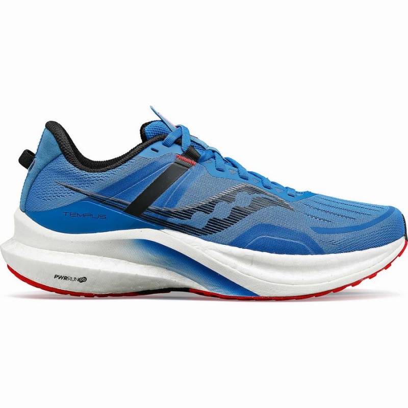 Men\'s Saucony Tempus Running Shoes Blue / Red | Australia S48032-V48