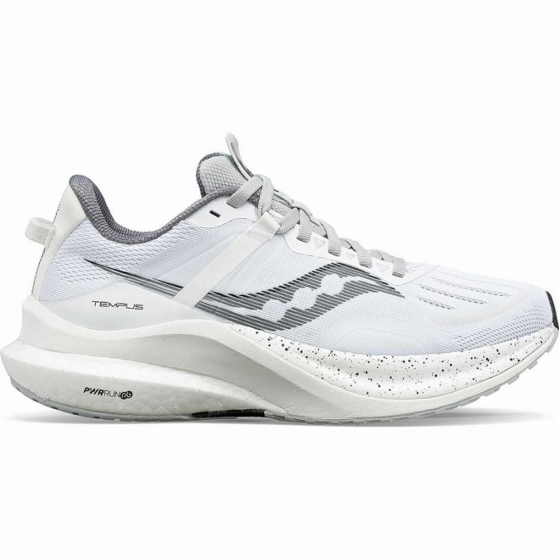 Men\'s Saucony Tempus Running Shoes White / Black | Australia S47395-Z63