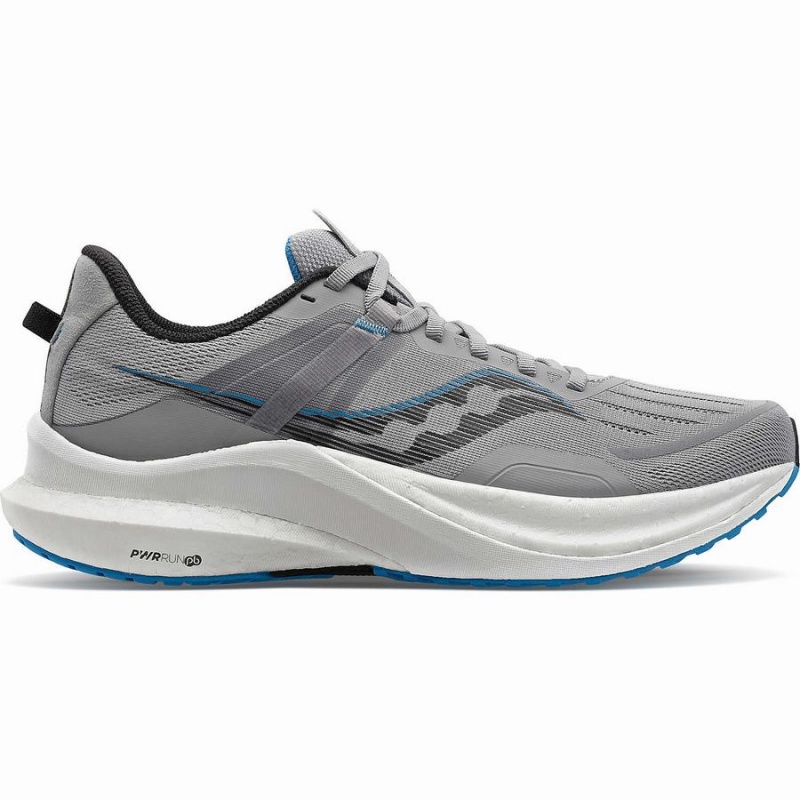 Men\'s Saucony Tempus Wide Running Shoes Grey / Blue | Australia S42167-B87