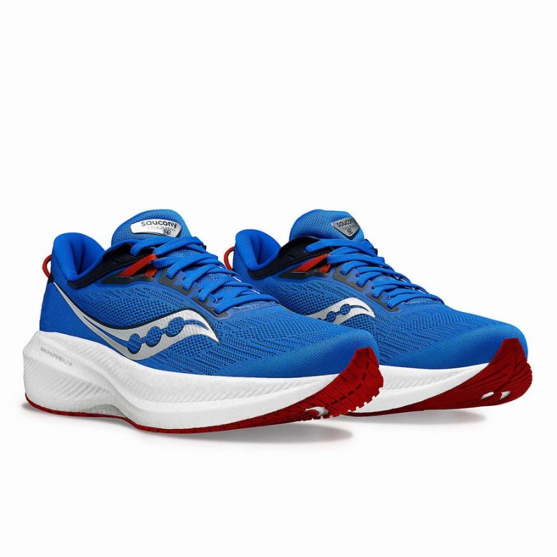 Men's Saucony Triumph 21 Running Shoes Deep Blue / Silver | Australia S04859-D48