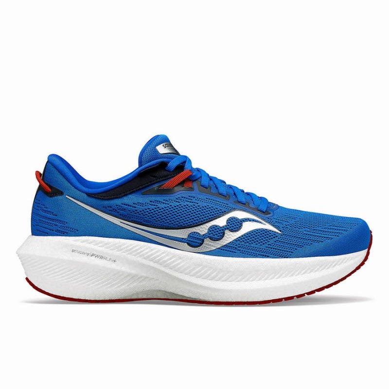 Men\'s Saucony Triumph 21 Running Shoes Deep Blue / Silver | Australia S04859-D48