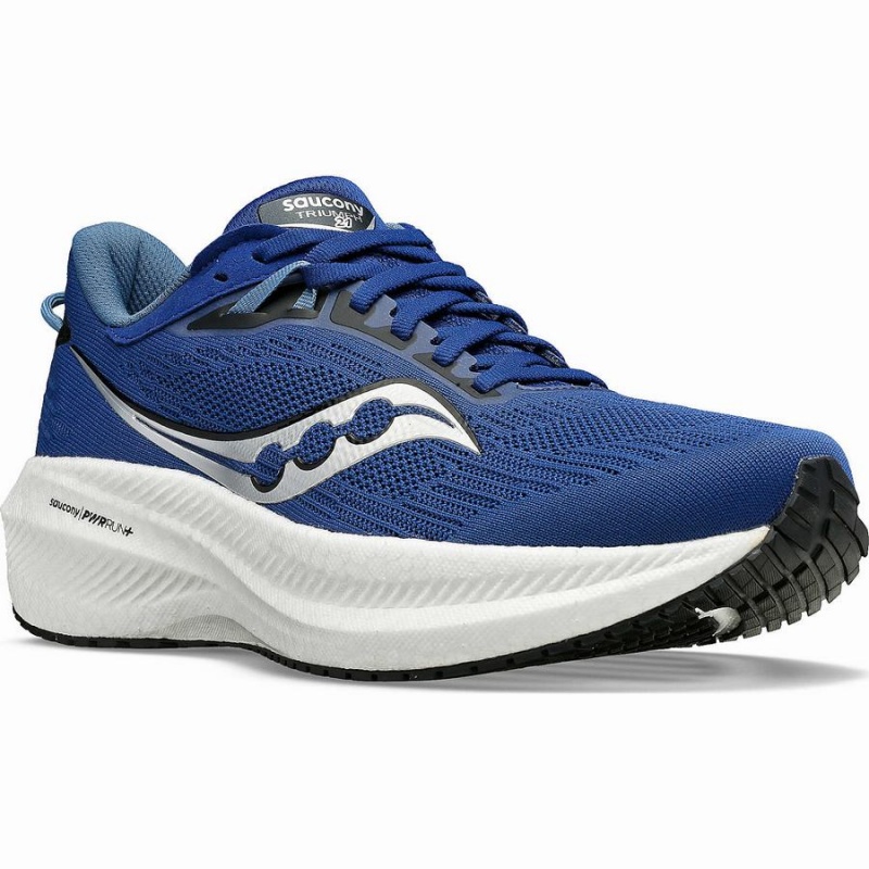 Men's Saucony Triumph 21 Running Shoes Indigo / Black | Australia S35427-H06